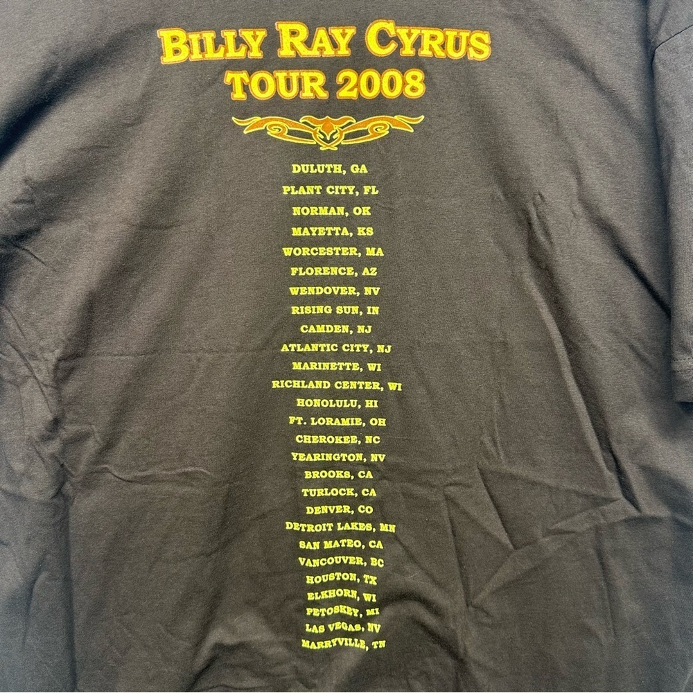 Billy Ray Cyrus Tour 2008 Concert T-Shirt Brown XXL Country Music Graphic Tee - Picture 5 of 7